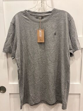 Scalpers Gray Short Sleeve Crew Tee with Small Cross Bones Emblem